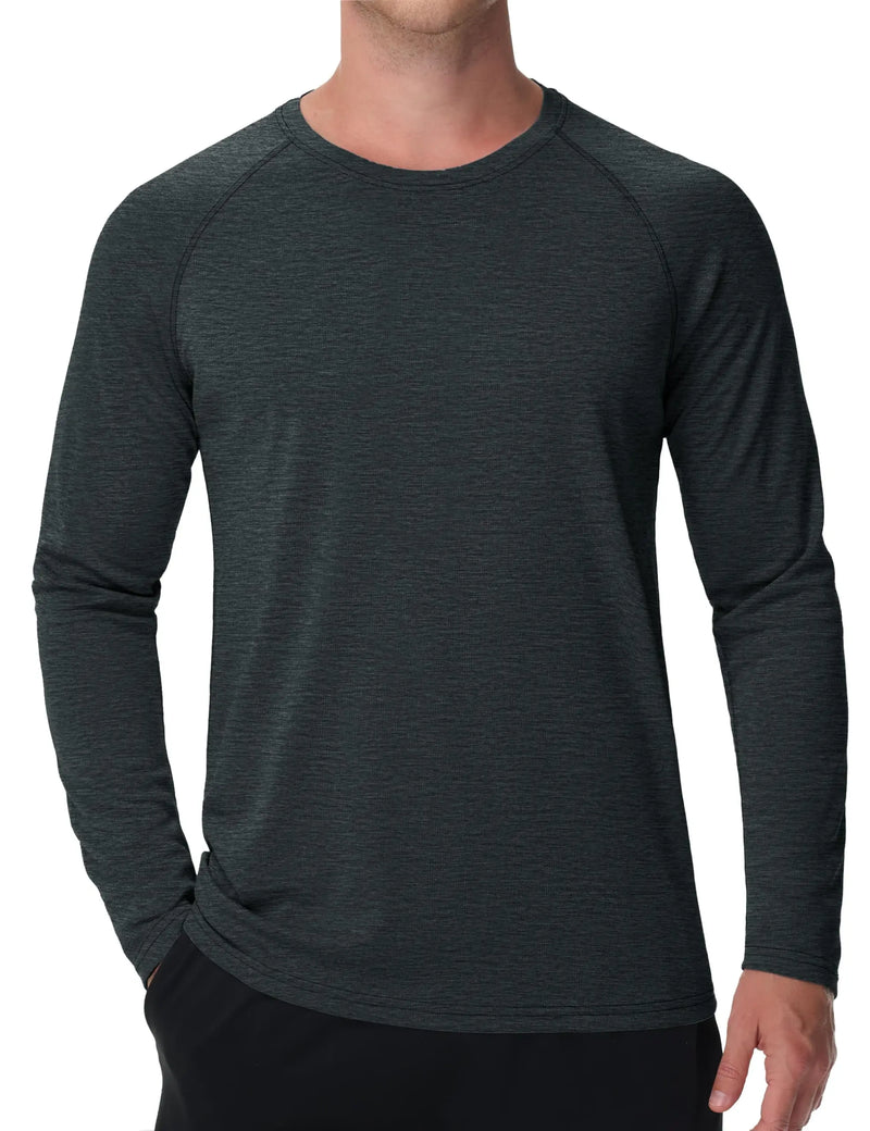 TACVASEN UPF 50+ Workout T-shirts Mens Quick Dry Long Sleeve Athletic Shirts Performance Sports Running Tee Tops Sun Protection