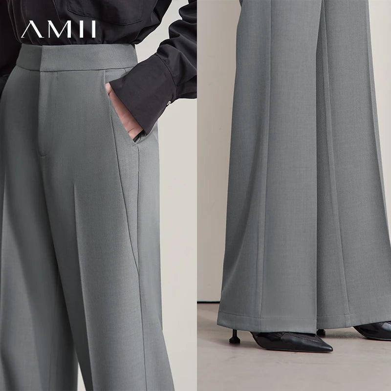 ខោ AMII Minimalist សម្រាប់ស្ត្រី រដូវស្លឹកឈើជ្រុះ ឆ្នាំ២០២៦ ខោសាមញ្ញ រឹងមាំ ឆើតឆាយ សម្រាប់ស្ត្រីការិយាល័យ ខោរលុង សម្លៀកបំពាក់ស្ត្រី 12553003