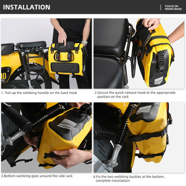 កាបូបដាក់កែបម៉ូតូ Rhinowalk ការពារទឹកជ្រាប 15លីត្រ ម៉ូទ័រ រ៉ាក់បញ្ចេញរហ័ស កាបូបដាក់កុំព្យូទ័រយួរដៃ សមសម្រាប់ម៉ូទ័រភាគច្រើន 1 ដុំ