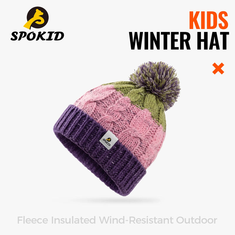WRELS Merino Wool Knitted Hat Thick Warm Skull Cap Windproof Ear Protection Boys Girls Kids Winter Hiking Outdoor Skiing  Beanie