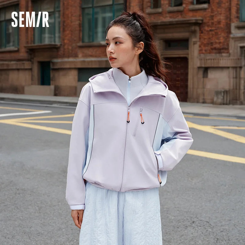 Semir Protective Jacket Women Winter Three-Resistant Windproof Anti-Static Two-Piece 2025 New Color Block Jacket Women'S Wear