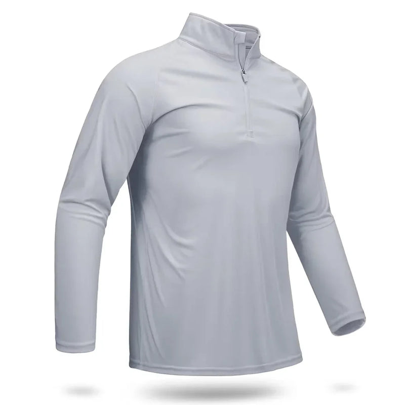 TACVASEN UPF 50+ T-Shirts Men's 1/4 Zip UV Protection Long Sleeve T-Shirts Fishing Hiking Performance Tee Shirts Pullover Tops