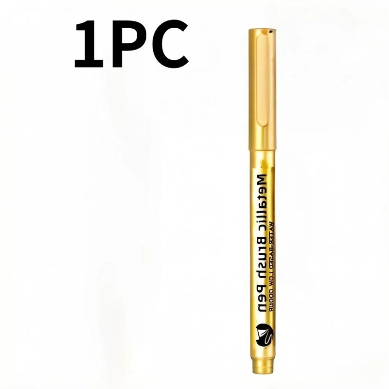 1/2Pcs Golden and Silvery Permanent Markers, for Painting, Stone Craft Gel Pen Art Products, Suitable for Glass,Ceramic.
