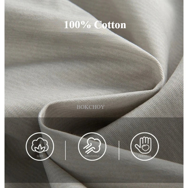 2026 Spring Summer New 100% Cotton Simple Casual Straight Pants for Men Clothing Comfort Drawstring Male Trousers LX6054