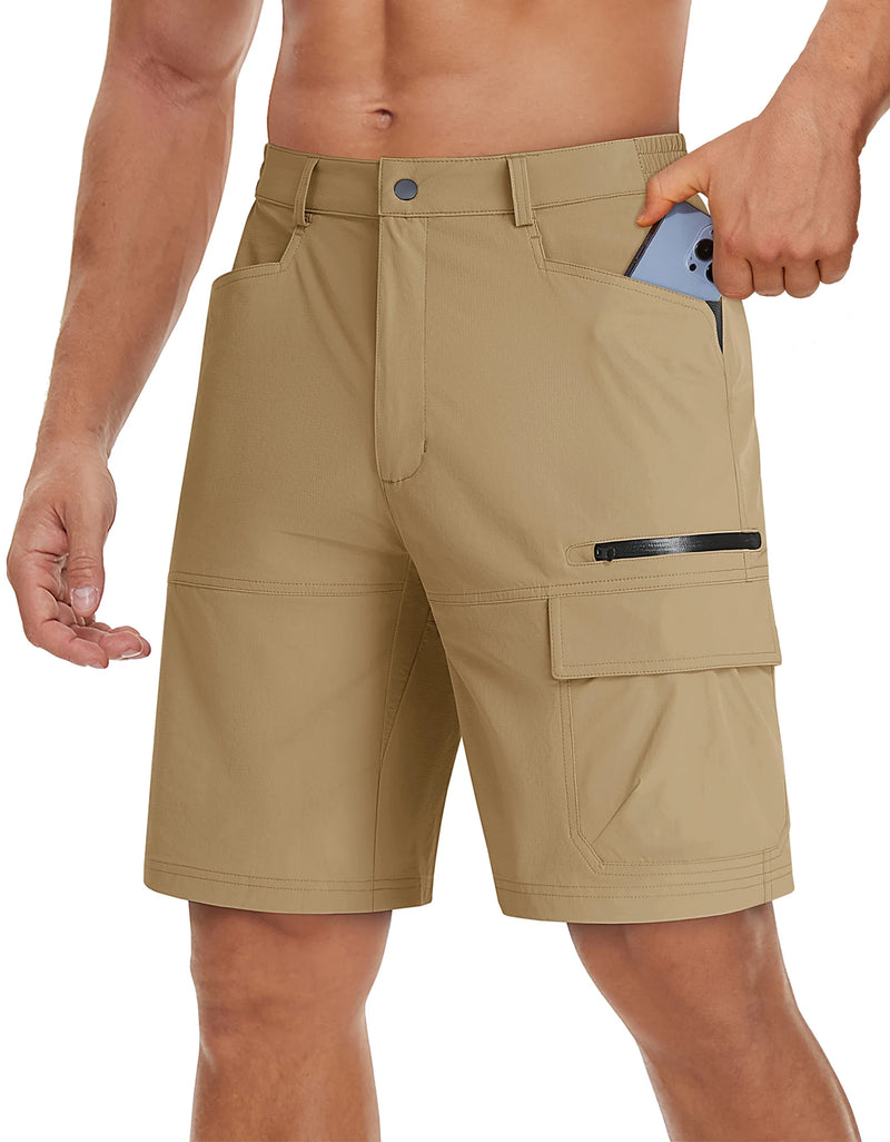 TACVASEN Summer Quick Drying Nylon Work Shorts Mens Casual Hiking Cargo Shorts Lightweight Outdoor Fishing Short Pants