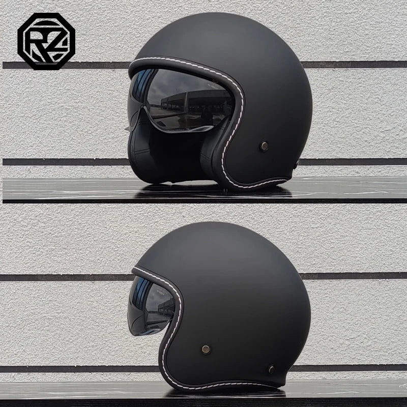ORZ Retro Motorcycle Helmet Men's and Women's Half Helmet Cruise 3/4 Helmet Scooter Cruise