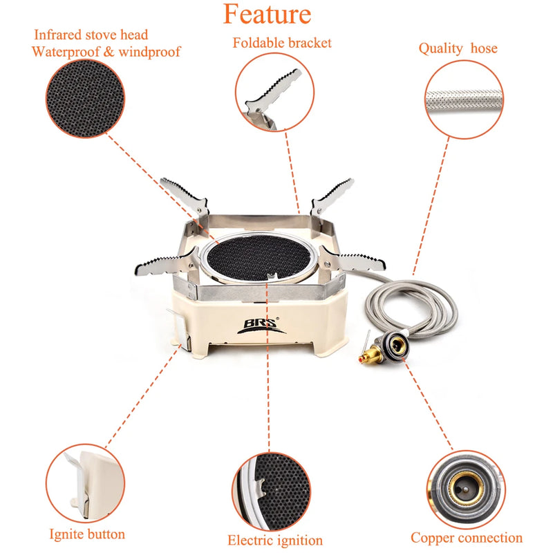 Portable  Split Type Gas Burner  Camping Waterproof Stove 2200W High-power Infrared Card Stove Outdoor Picnic Hiking Burner
