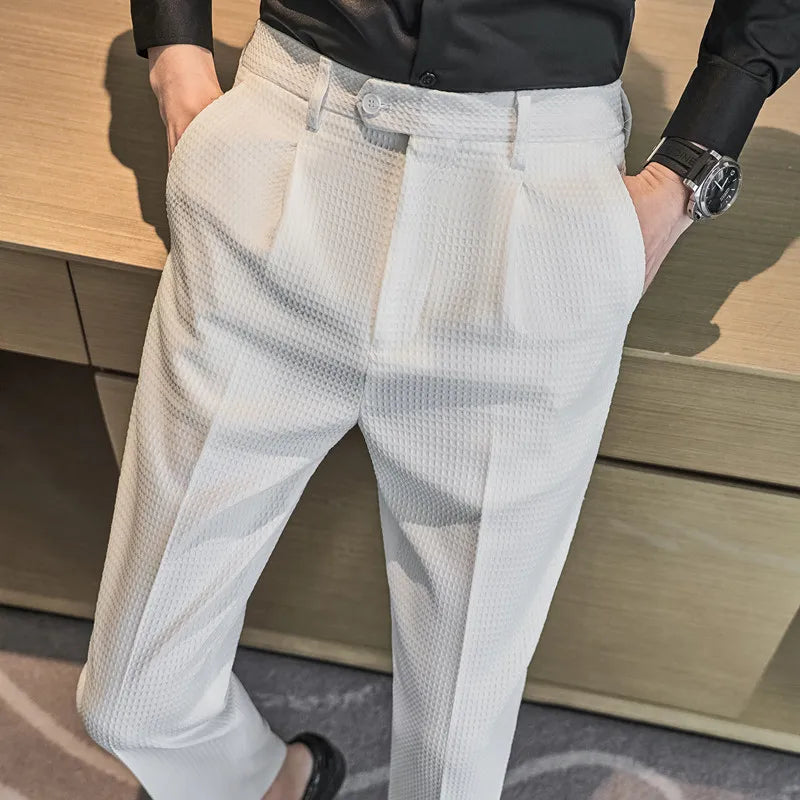 2026 Men's Winter Woolen Office Suit Pants, Slim British Style Wool Business Formal Dress Trousers, Asian Size 29-36, 2025 New
