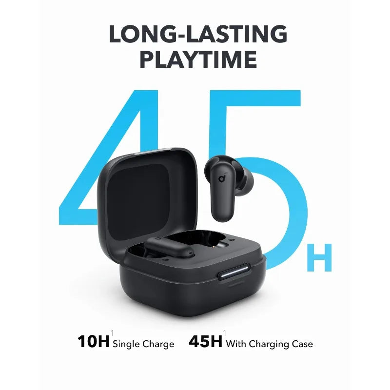កាសស្តាប់ត្រចៀកប៊្លូធូស Soundcore R50i NC ដែលអាចលុបសំឡេងរំខានបានយ៉ាងពិរោះ និងឆ្លាតវៃ ជាមួយនឹងបាសដ៏មានអានុភាព និងអាចលុបសំឡេងរំខានបានយ៉ាងពិរោះ