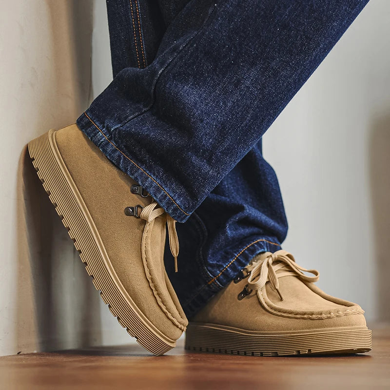 Men's thick-sole casual shoes Four seasons new flat Anti slip outdoor walking shoes Fashion light soft soled sports tide shoes