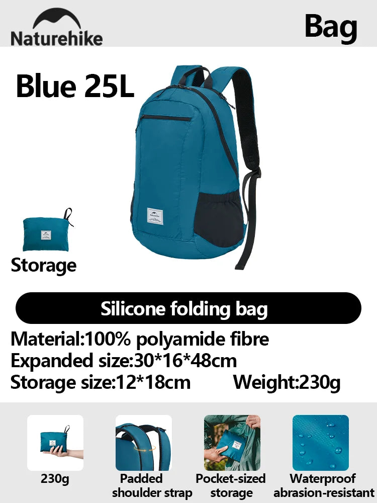 Naturehike 2025 Camping Backpack 30L Large Capacity Portable Foldable Waterproof Shoulder Bag Outdoor Travel Hiking Picnic Bag