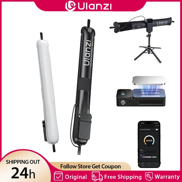 អំពូលភ្លើង Ulanzi AL40 40W RGB ដែលអាចបំប៉ោងបានដោយដៃ 1800-10000K ដំបងម៉ាញេទិក ភ្លើងវីដេអូ 4500mAh ការគ្រប់គ្រងកម្មវិធីសម្រាប់ Vlog Liv