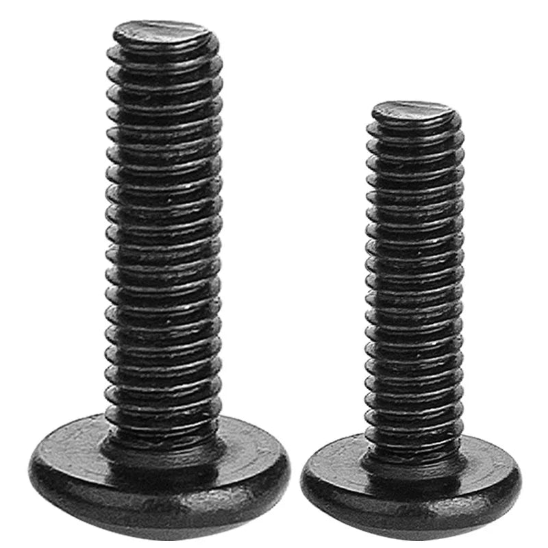 DIVEDEER 10~100pcs M2 M2.5 M3 M3.5 M4 M5 M6 Black Plated Electronic Carbon Steel Cross Phillips Truss Mushroom Head Screw Bolt