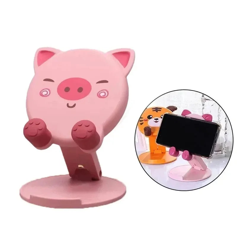 Cartoon Cute Folding Portable Multi Functional Phone Stand with Adjustable Lift And Flat Stand,Multiple Patterns to Choose from