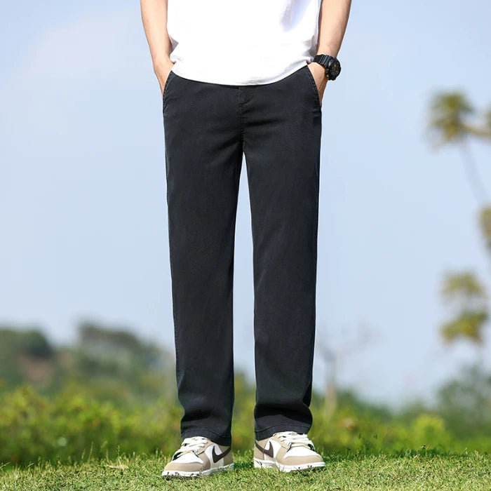 Summer Thin Lyocell Youth Wide-Leg Pants, Baggy Straight Trousers, Trendy and Comfortable Casual Pants