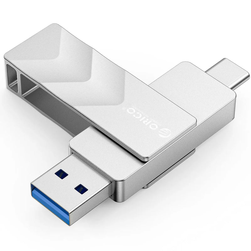 ORICO USB Flash Drive USB3.2 Gen1 400MB/s Dual USB-C and USB-A Mini Thumb Drive Memory Sticks for iPhone 15/16/17 Series PC