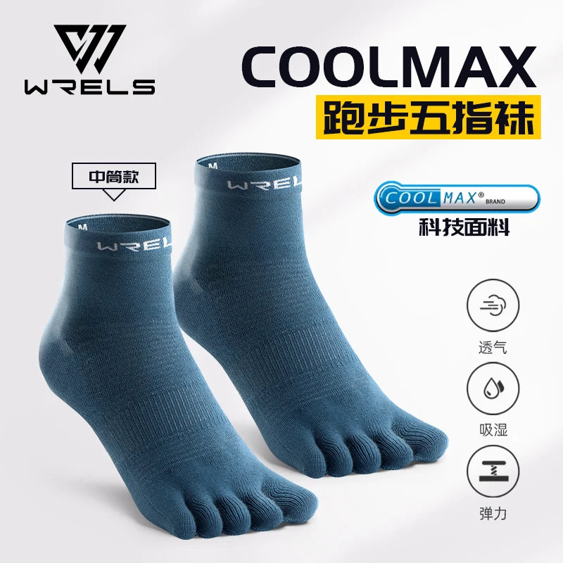WRELS 1/3pair Toe Sock Coolmax Five Finger Running Riding Cycling Basketball Sport Moisture Wicking Sock Quick Dry Sports Socks