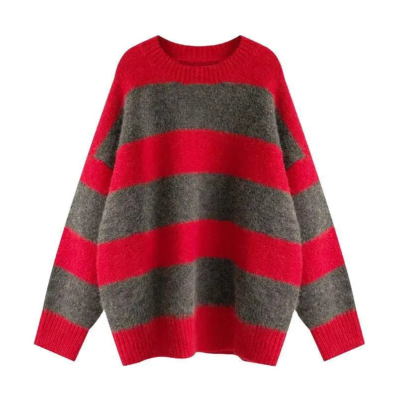 New Spring Autumn European Knitted Sweater Women's Loose Outer Wear Top Thickened Pullover Shirt Ladies Jumper Pull Femme 2027