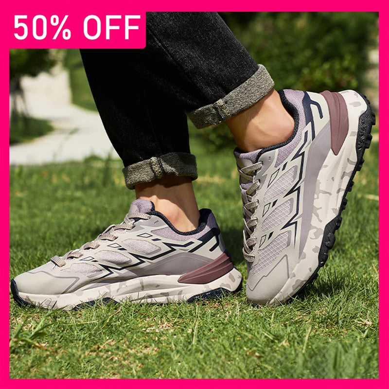 Men Sports Shoes Wear-resistant Comfortable Thick Soled Non Slip Fashionable Versatile Fitness Shoes Outdoor Hiking Shoes Man
