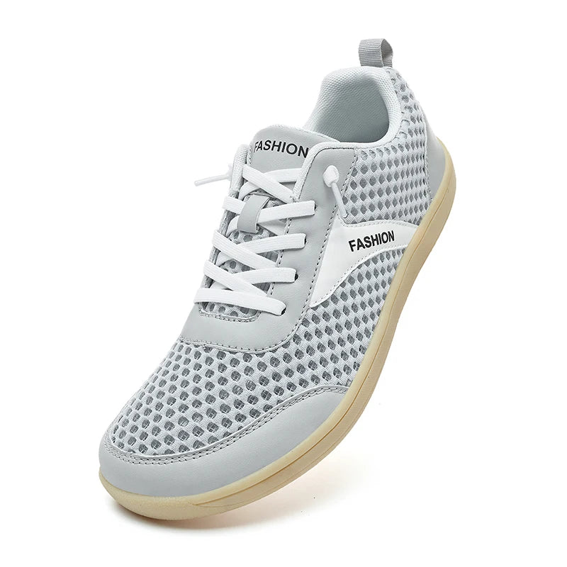 Men Wide Toe Box Breathable Mesh Slip on Sneakers Lightweight Non Slip Flat Walking Shoes Elastic No Tie Laces Summer Casual