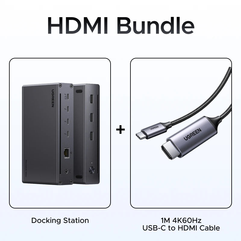 UGREEN Thunderbolt4 USB HUB 8-in-1 Docking Station 40Gbps with 3xThunderbolt 4 4K60Hz 8K30Hz 1000Mbps 10Gbps for MacBook Laptop
