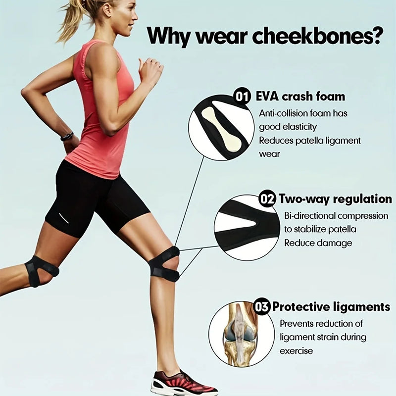 WRELS Patella Knee Strap Sports Kneepad Adjustable Knee Band  Professional Protector Pad Belted Protector Open Knee Wrap Band