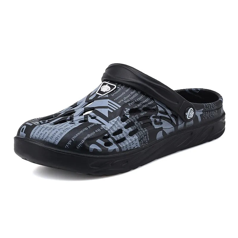 Summer fashion Breathable lightweight men's Casual Slip on Beach Sandals Waterproof Garden Shoes outdoor hollow walking slippers