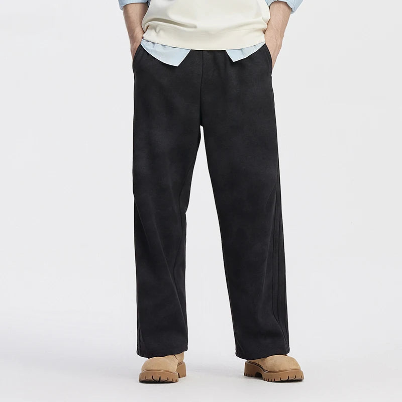 Semir Men Pants Washed Loose Straight Drapey Knit Street Casual Style Trendy Autumn Trousers Urban Daily Wear 2026