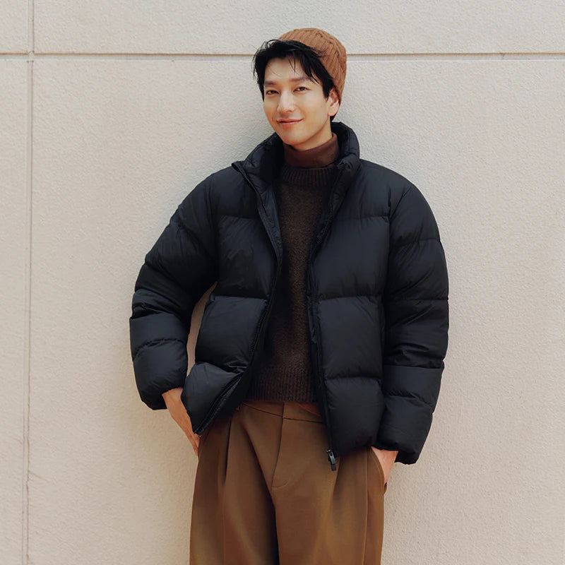 Semir Gray Duck Down Jacket Lightweight Warm Slim Men 2025 Winter Casual Fashion Puffer Coat Short Style Outerwear