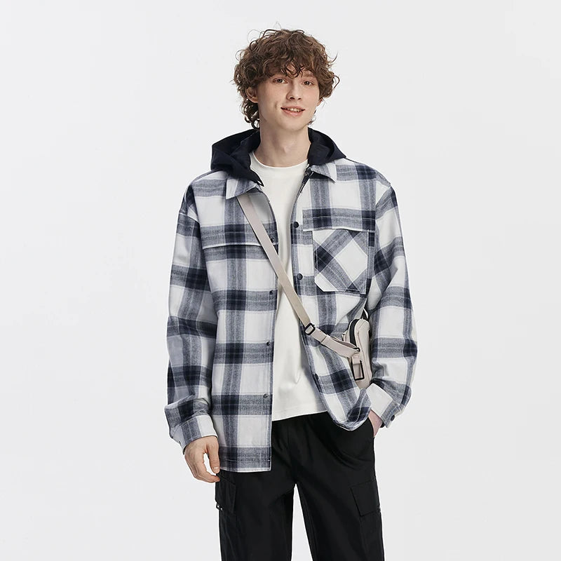 Semir Men Jacket Detachable Hood Plaid Pocket Outdoor Casual Style Comfortable Autumn Lightweight Outerwear 2026