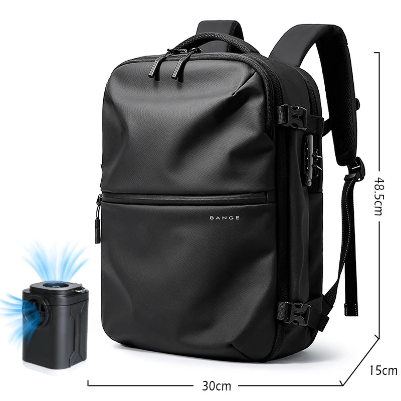 BANGE Anti-Theft Vacuum Compression Backpacks Men Travel Backpack Lock Bag Large Capacity 16 Laptop Bags For School Cabin Bags