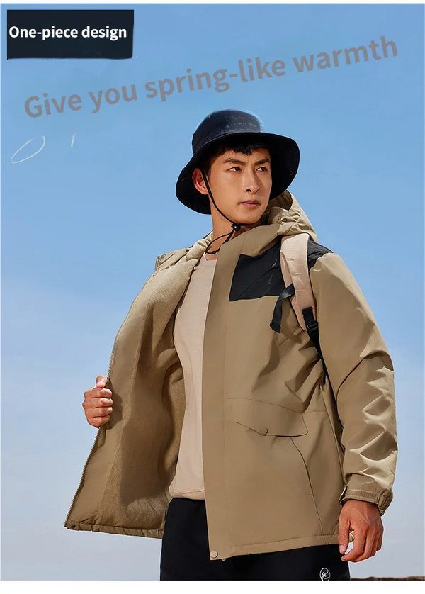 YKK zipper one-piece fleece thickened outdoor suit team-building activity mountaineering jacket windproof and warm custom logo