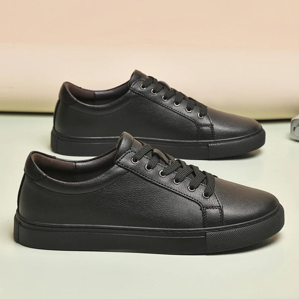 Mens Plus Big Size 48 49 50 Pure White Shoes Men Fashion Flat Shoes Leather Casual Shoes Comfortable