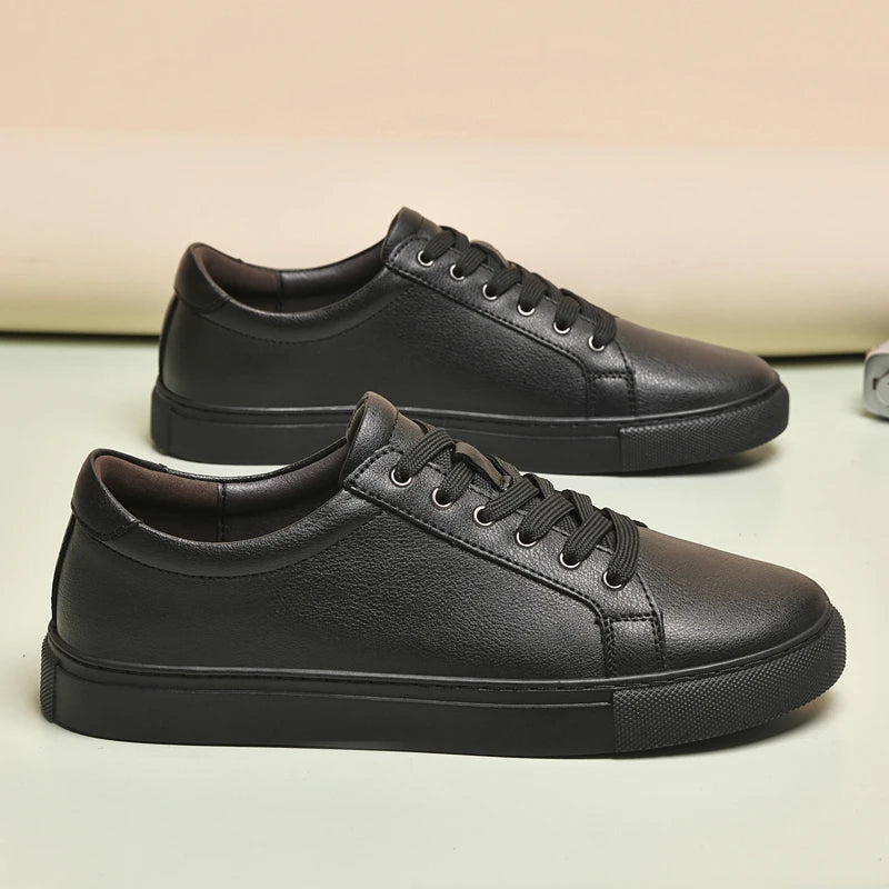 Mens Plus Big Size 48 49 50 Pure White Shoes Men Fashion Flat Shoes Leather Casual Shoes Comfortable