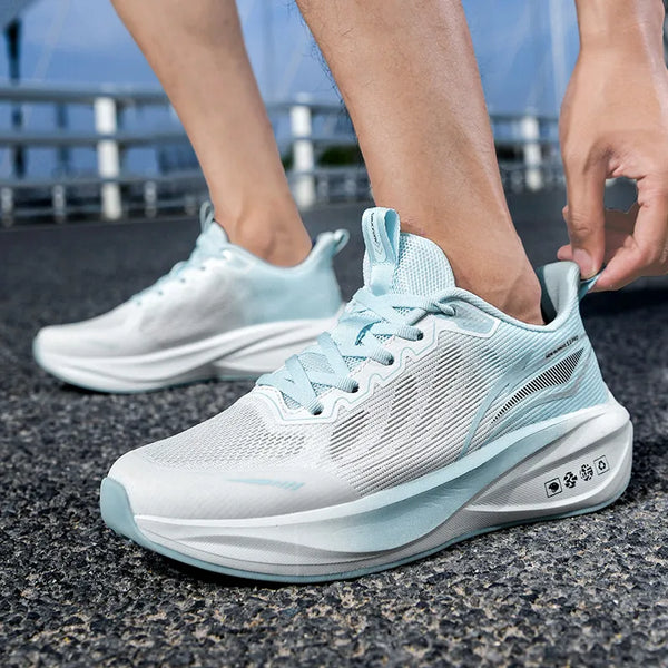 Men women light racing running shoes four seasons soft sole comfort outdoor casual sports shoes couples breathable mesh sneakers