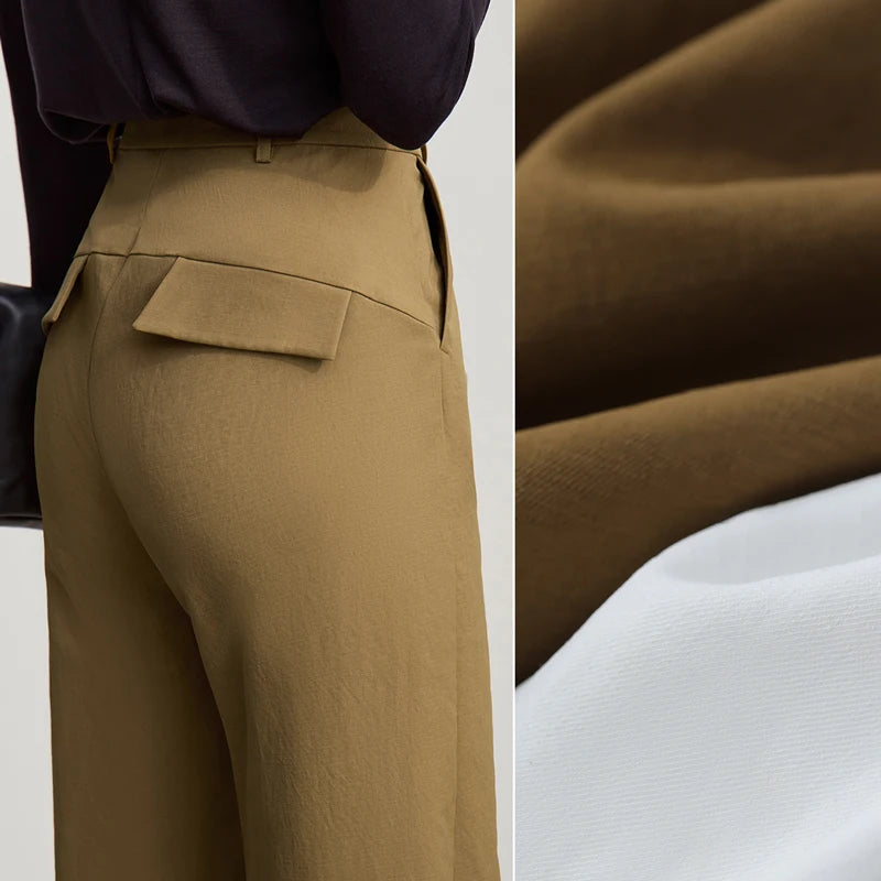 Amii Women's Minimalism Pants 2026 Autumn New Office Lady Versatile Wide Leg Female Trousers Solid Casual Loose Pants 12651006
