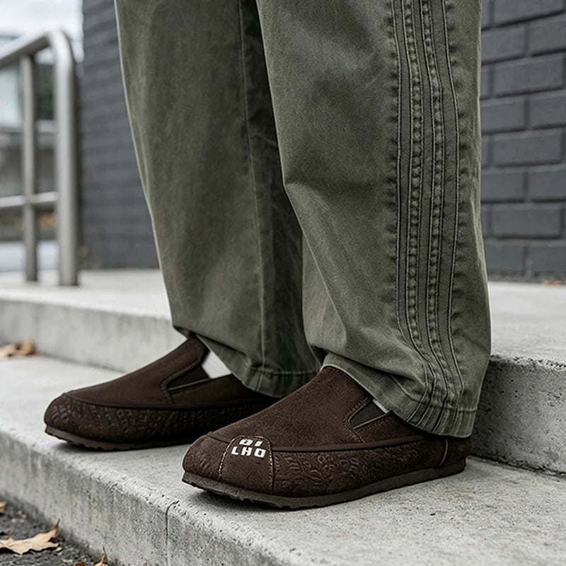 Men's Light thicken Casual cotton shoes winter warm plush Soft-sole Non slip Comfort Fashion Outdoor Walking Sports running shoe