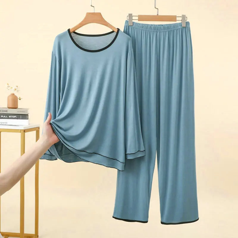 Modal Two-piece Women's Pajamas for Lady Pijama New Spring Autumn Long Sleeve Home Wear Nightwear Woman Sleepwear Pyjama Set