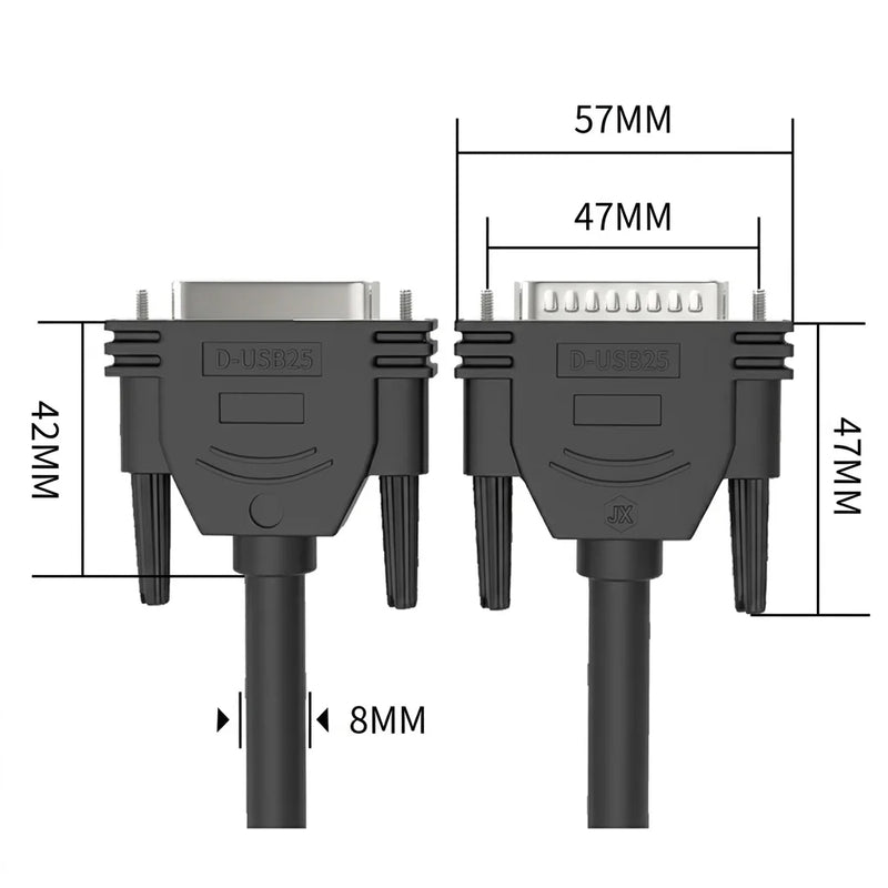 DIVEDEER Pure Copper DB25 Extension Cable Male to Male & Male to Female 25-Pin Parallel Cable Shielded Data Wire for PC, Printer
