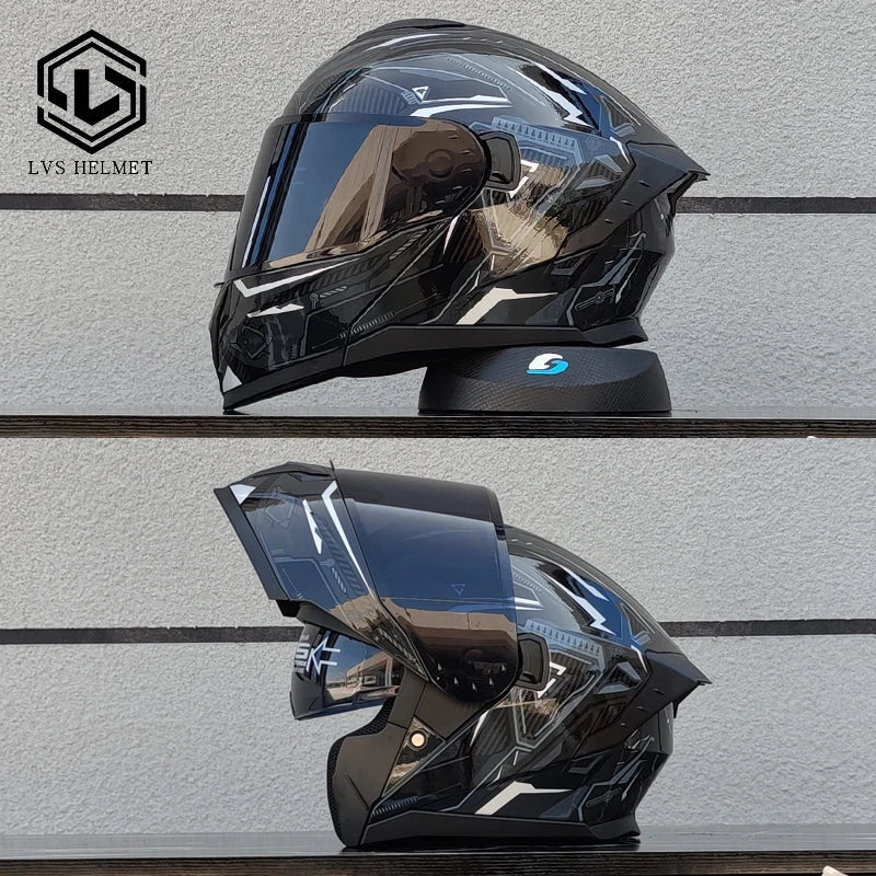 LVS Modular Flip Motorcycle Helmet Full Face Highway Helmet DOT Approved High Quality
