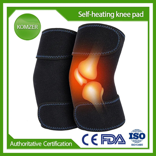 KOMZER 2 Pcs Self-heating Knee Pads for Joint Pain, Tourmaline Magnetic Therapy Knee Brace for Support, Pain Relief and Warmth