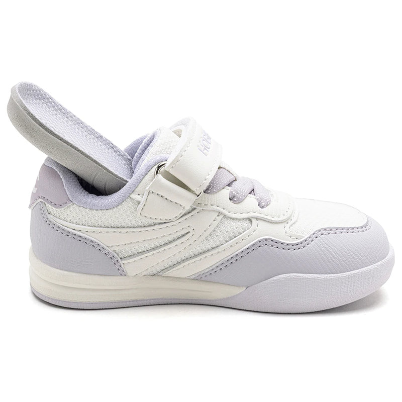 HOBIBEAR Toddler Kids Wide Width Sneakers Hook-Loop Walking Shoes Minimalist Artificial Leather Mesh Patchwork Sneaker
