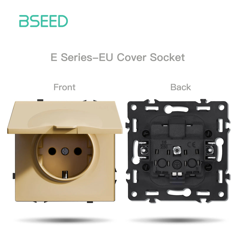 BSEED E Series Button Light Switch 1/2Gang 1/2Way USB Type-C Socket Module Part Internet TV Socket DIY Part 80mm Plastic Frame