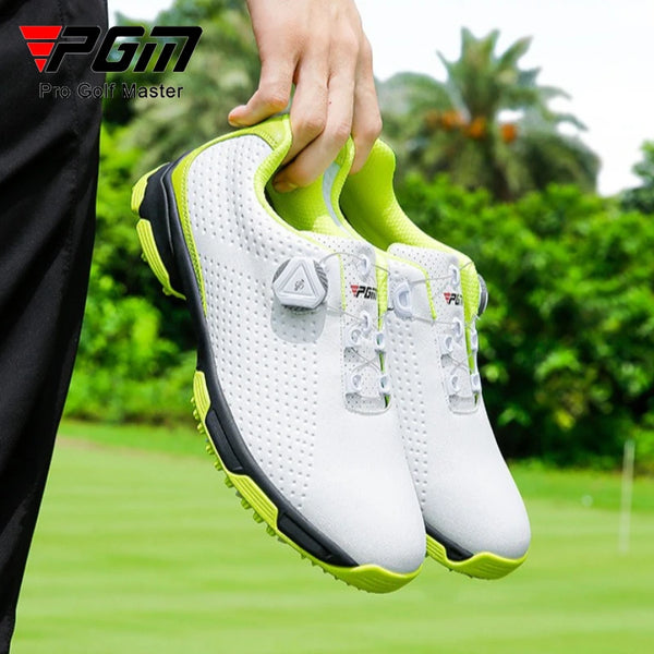 PGM Men's Golf Shoes Summer Breathable Rotating Lace Sneakers XZ095
