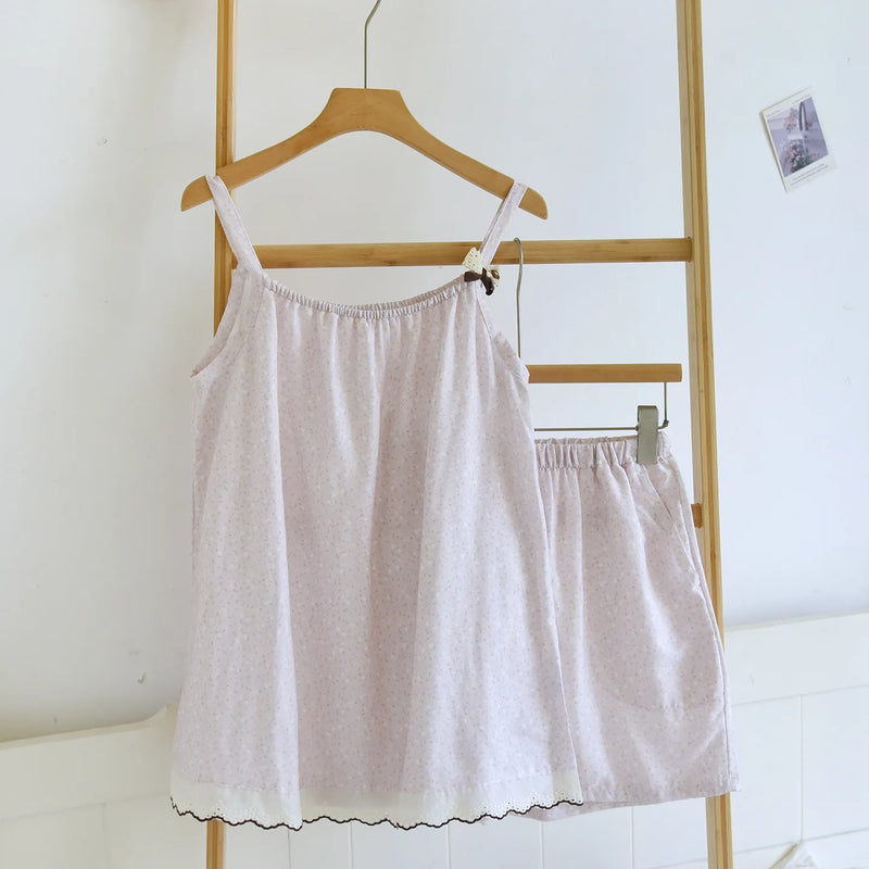 Summer Pajamas Women’s Loungewear Sleepwear Night Wear for Ladies Pure Cotton Home Wear 2PCS Sleeping Suits 2026 New Pijama