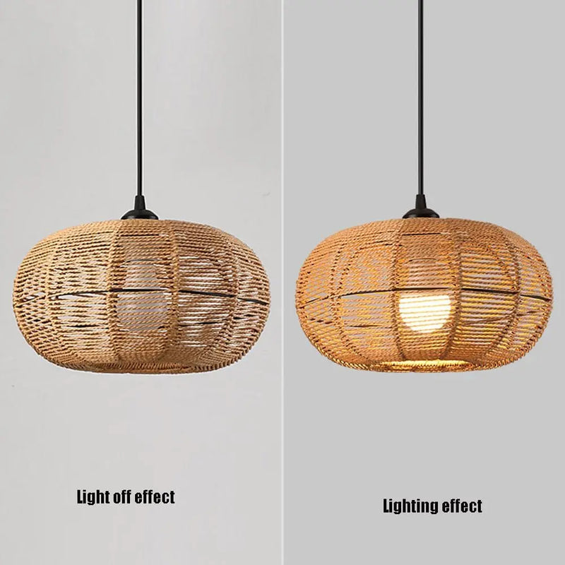 ចង្កៀងព្យួរ JOYINLED ធ្វើពីឫស្សី wicker ត្បាញដោយដៃ ចង្កៀងព្យួរទំហំ 30 សង់ទីម៉ែត្រ សម្រាប់តុបតែងផ្ទះ បរិភោគអាហារ ក្នុងផ្ទះ