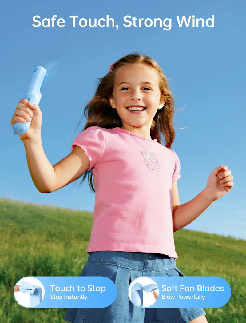 JISULIFE Handheld Fan, 4500mAh Battery 37hrs Runtime, 3 Speeds, Pocket Portable Folding Personal Fan with Power Bank Flashlight