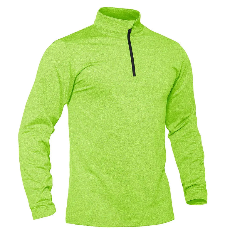 TACVASEN Spring/Fall Thermal Sports Sweater Men's 1/4 Zipper Tops Breathable Gym Running T Shirt Pullover Male Activewear