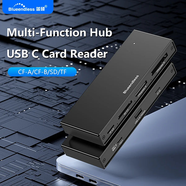 ឧបករណ៍អានកាត Blueendless 6 ក្នុង 1 CFexpress A B SD4.0 TF4.0 USB 3.2 10Gbps មេម៉ូរីកាតអាដាប់ទ័រសម្រាប់កុំព្យូទ័រយួរដៃកុំព្យូទ័រពហុច្រកប្រភេទ C Hub