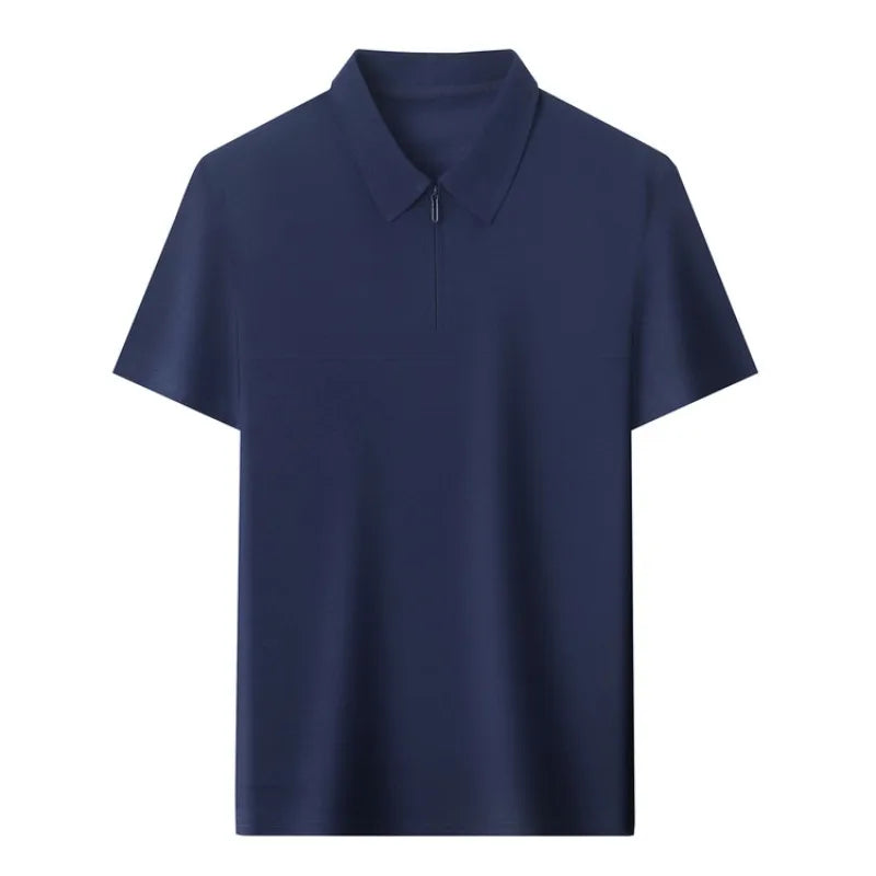 Men's Half-Zip Polo Shirt – Premium Summer Casual Business Style, Soft Cotton Blend, Wrinkle-Resistant, Classic Colors